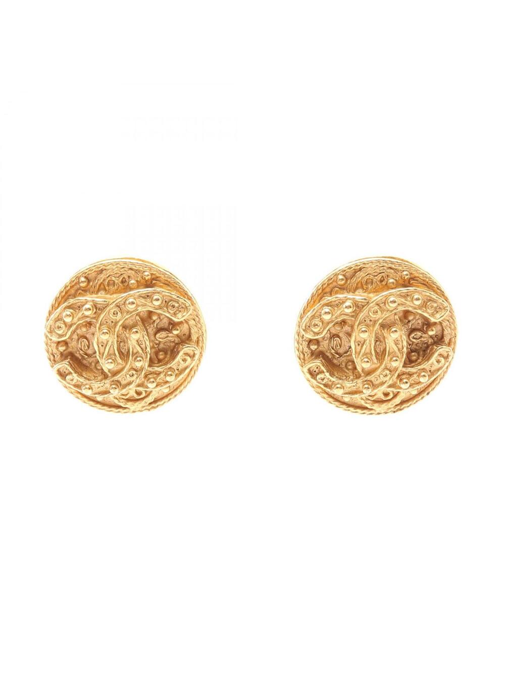 Chanel Coco Mark Earring Gold Plated #272736C84B